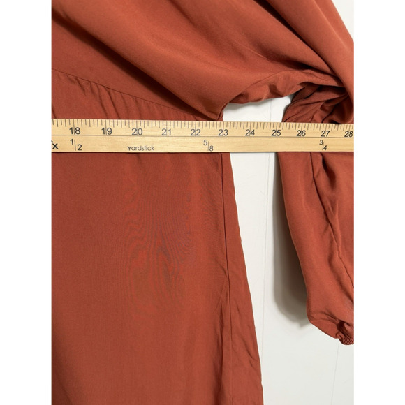 RusttyDustty Embroidered Boho Babydoll Dress Size 1X Burnt Orange Cottage New - Picture 4 of 12